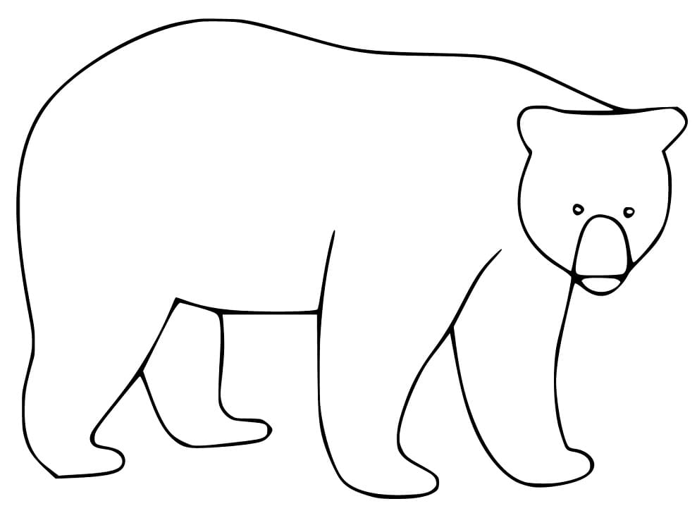 Simple Black Bear Coloring Game Simple Black Bear