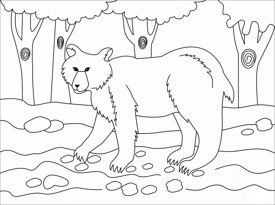 Simple Brown Bear Coloring Game Simple Brown Bear