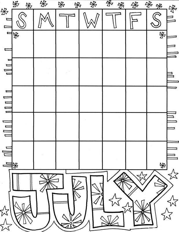 Simple Calendar July