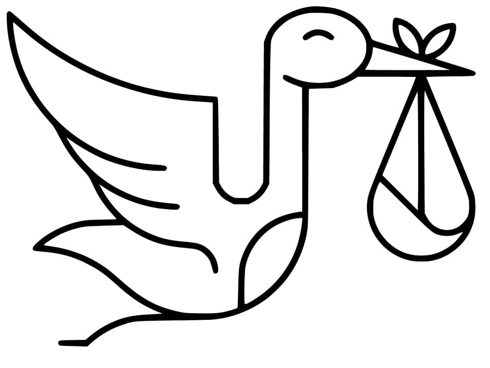 Simple Cute Stork Coloring Game Simple Cute Stork