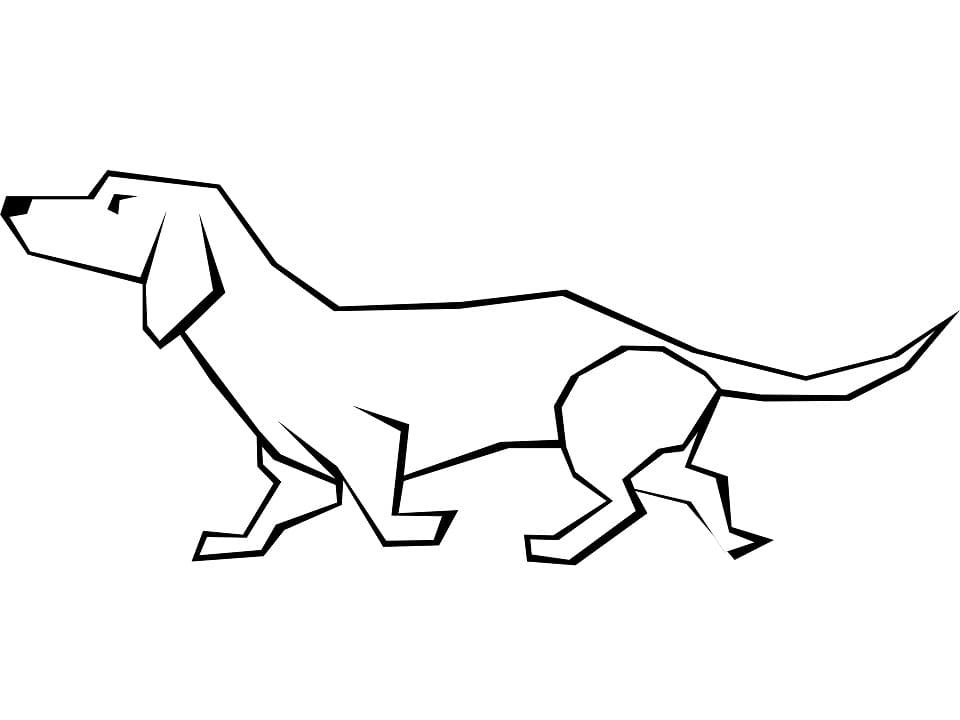 Simple Dachshund Coloring Game Simple Dachshund