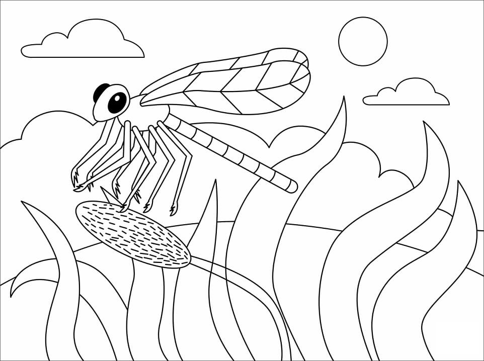 Simple Dragonfly Coloring Game Simple Dragonfly
