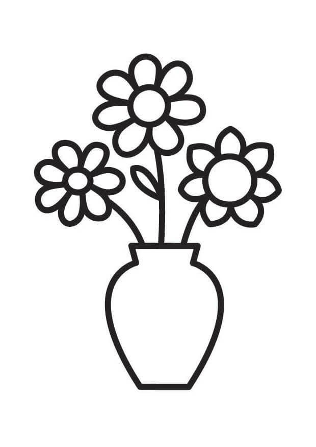 Simple Flower Vase Coloring Game Simple Flower Vase