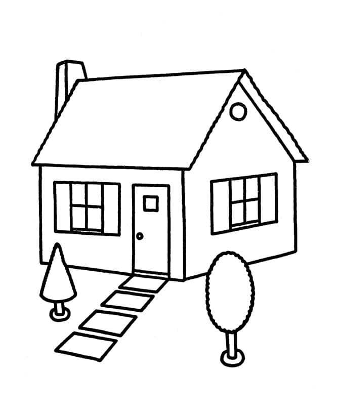 Simple House Coloring Game Simple House