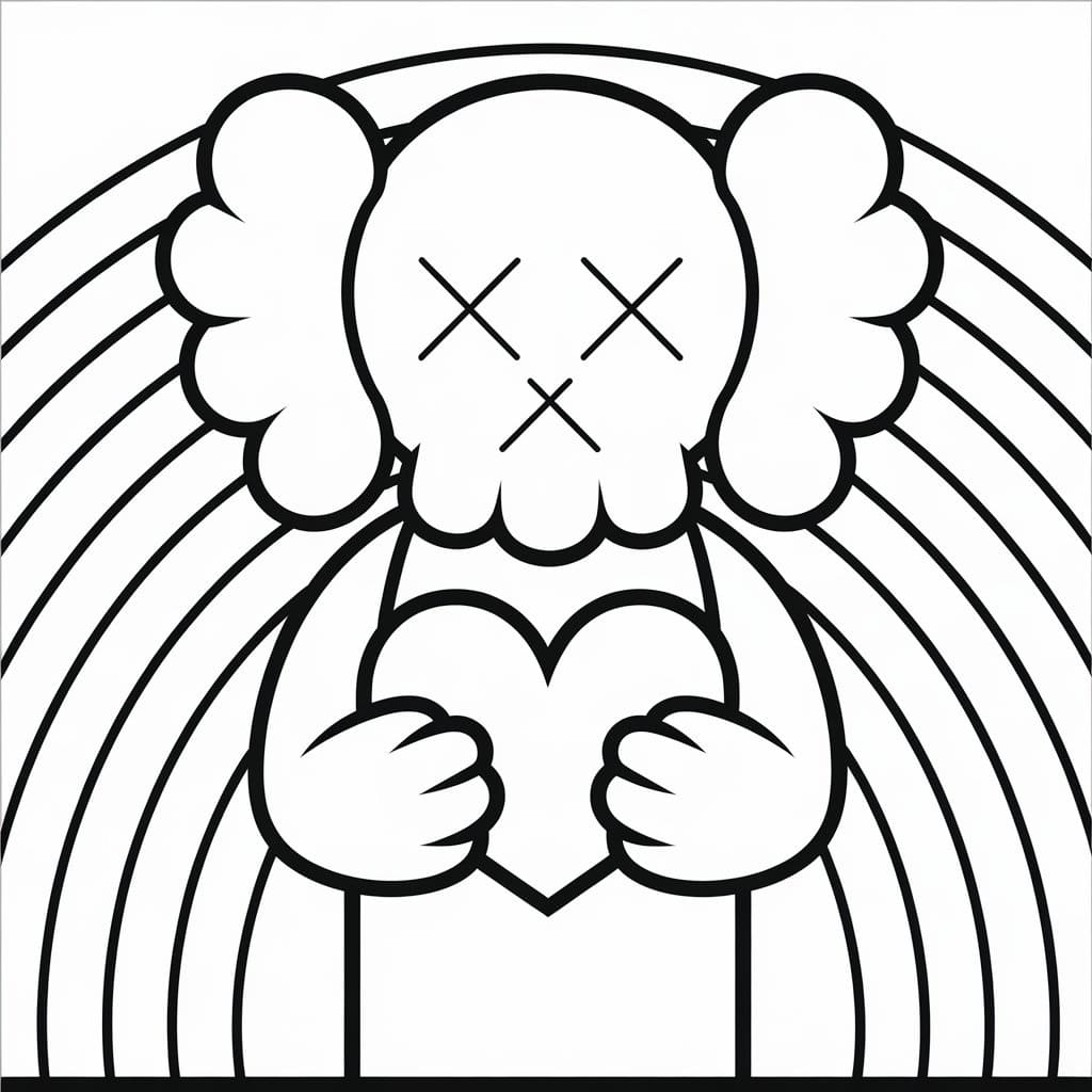 Simple Kaws Coloring Game Simple Kaws