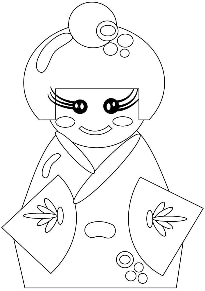 Simple Koneshi Doll coloring game
