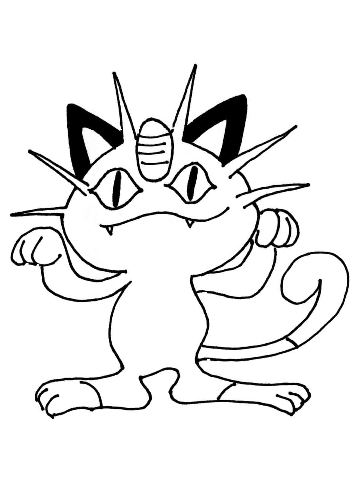 Simple Meowth Pokemon Coloring Game Simple Meowth Pokemon