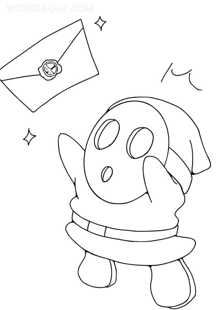 Simple Shy Guy Mario Coloring Game Simple Shy Guy Mario