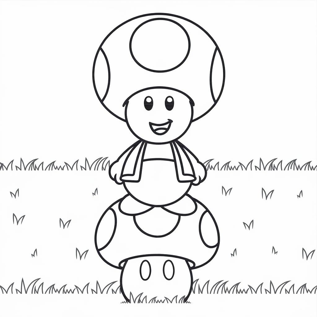 Simple Toad Mario Coloring Game Simple Toad Mario