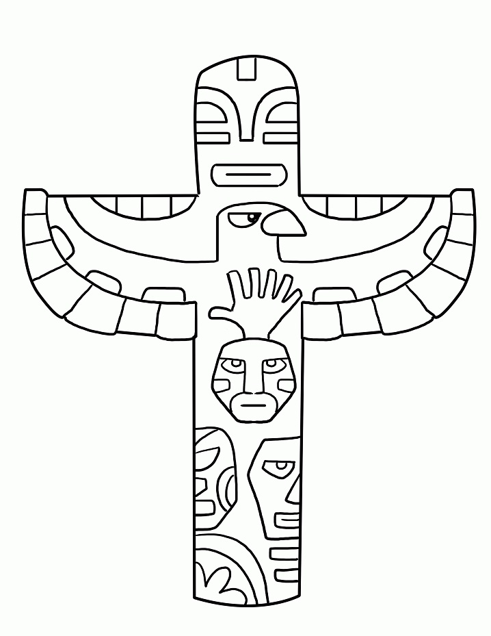 Simple Totem Pole Coloring Game Simple Totem Pole