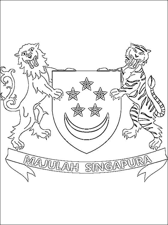 Singapore Coat of Arms Coloring Game Singapore Coat of Arms