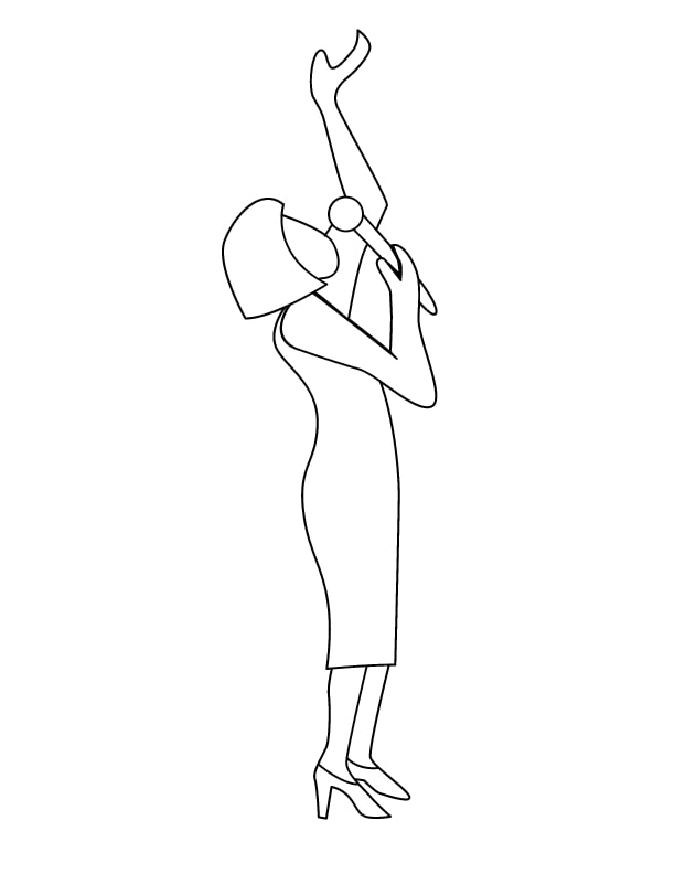 Singer Outline Coloring Game Singer Outline