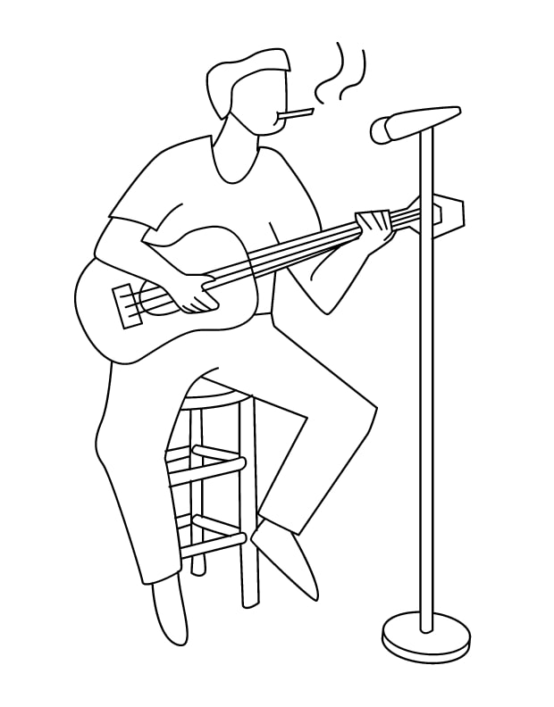 Singer is Smoking Coloring Game Singer is Smoking