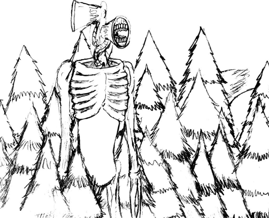 Siren Head in the Wood Coloring Game Siren Head in the Wood