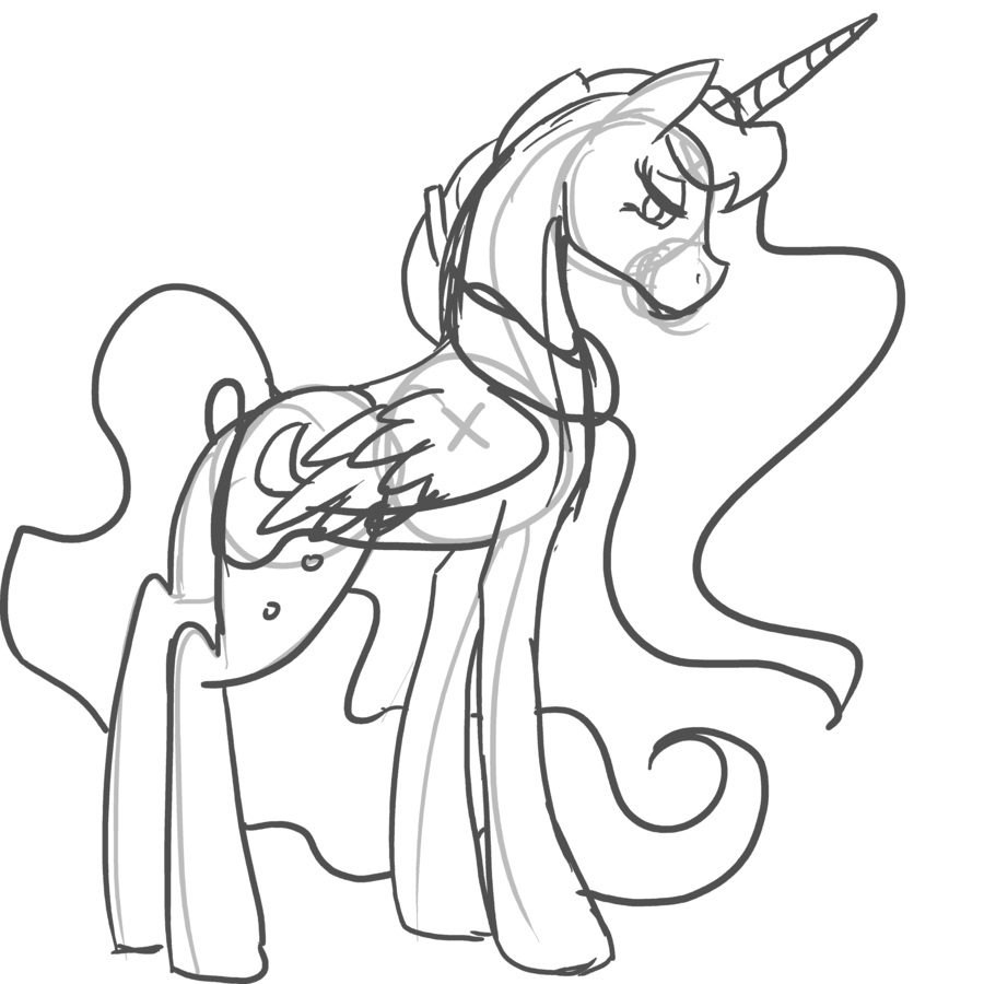 Sketch Princess Luna Coloring Game Sketch Princess Luna