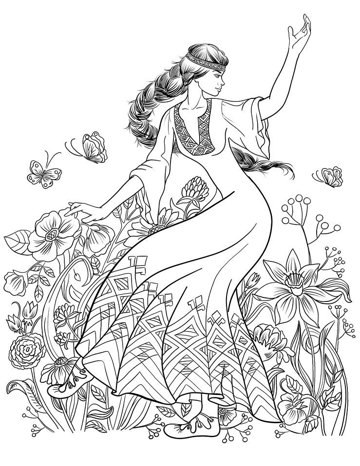 Slavic Girl Dance Coloring Game Slavic Girl Dance