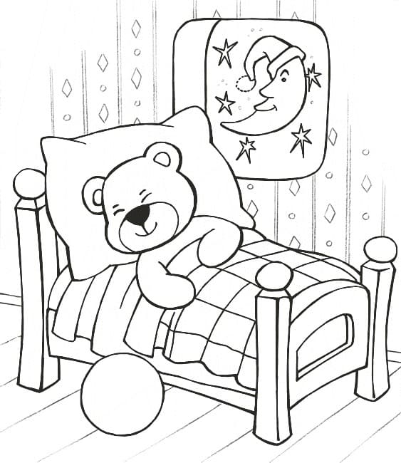 Sleeping Teddy Bear Coloring Game Sleeping Teddy Bear