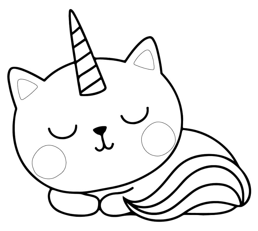 Sleeping Unicorn Cat Coloring Game Sleeping Unicorn Cat