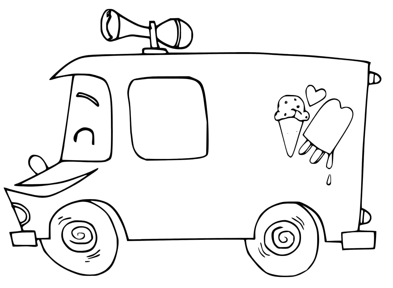 Smiling Ice Cream Truck Coloring Game Smiling Ice Cream Truck