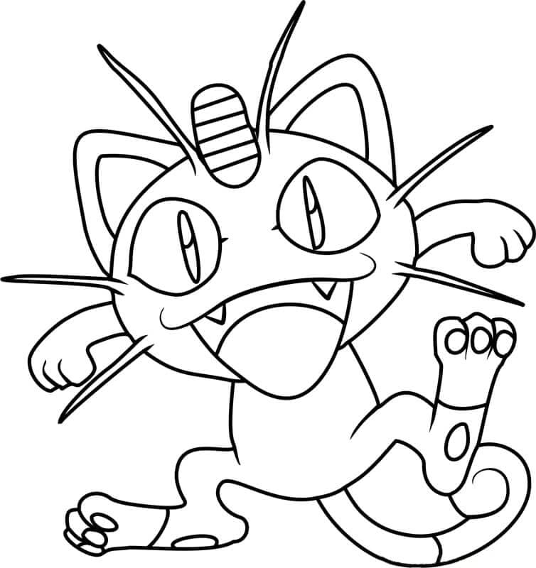 Smiling Meowth Pokemon Coloring Game Smiling Meowth Pokemon