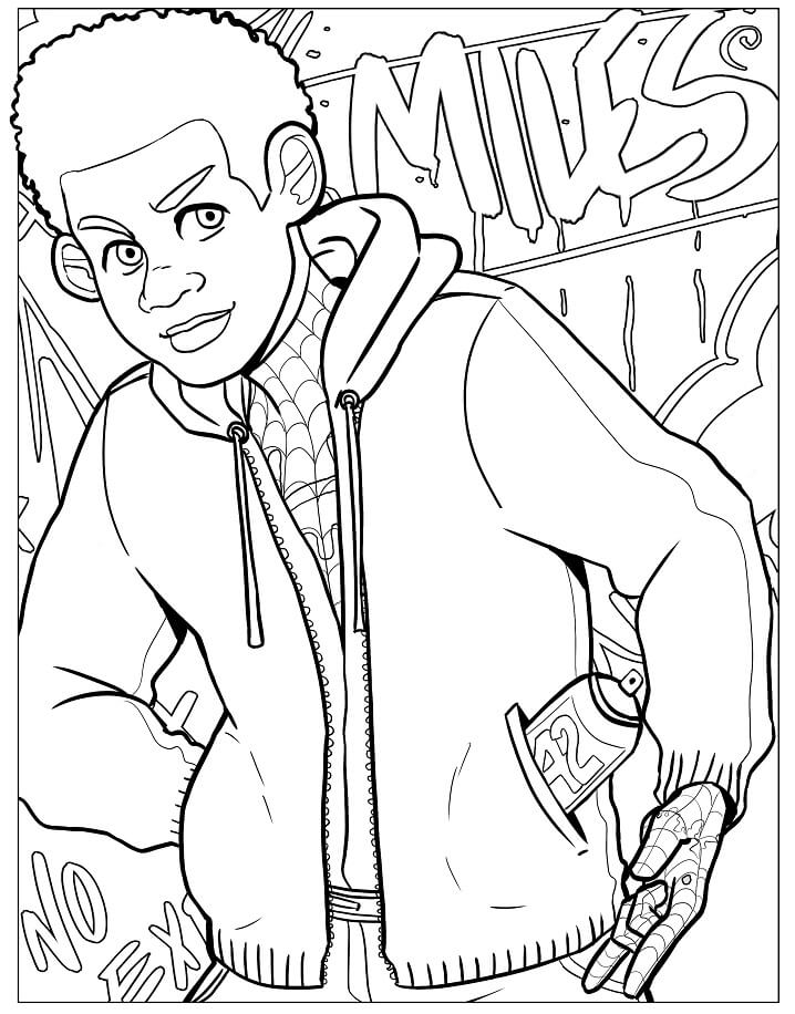 Miles Morales Spider Man Coloring Pages Miles Morales Spiderman Reverasite
