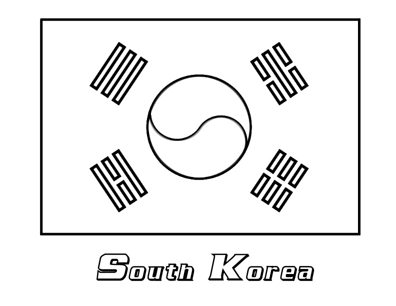 South Korea Flag Coloring Game South Korea Flag