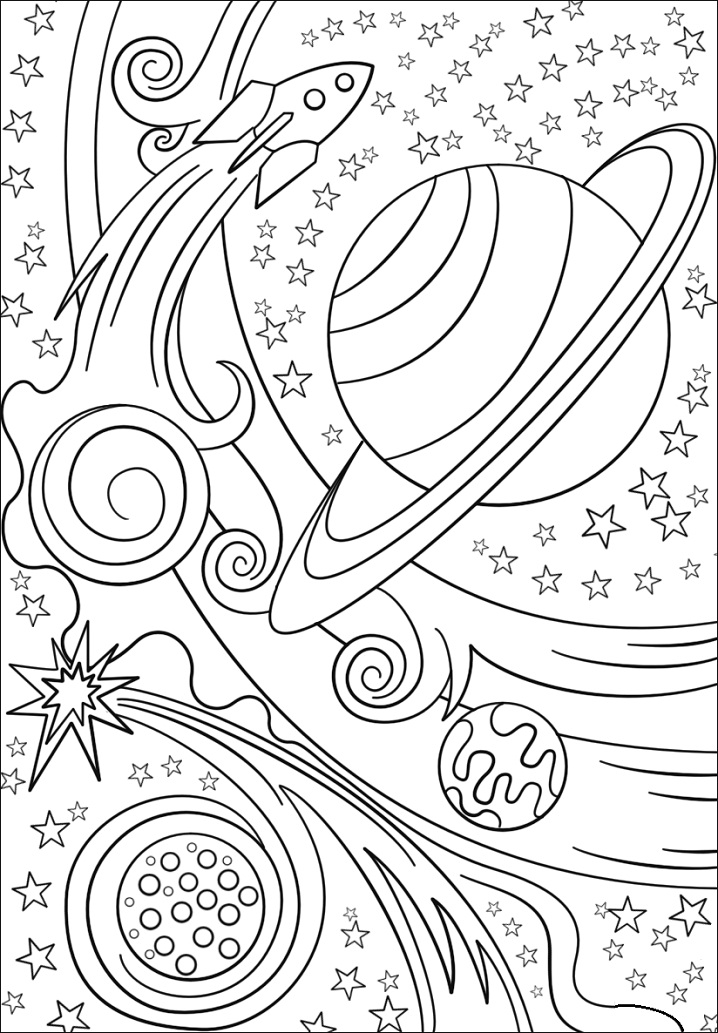 Space Trippy Coloring Page