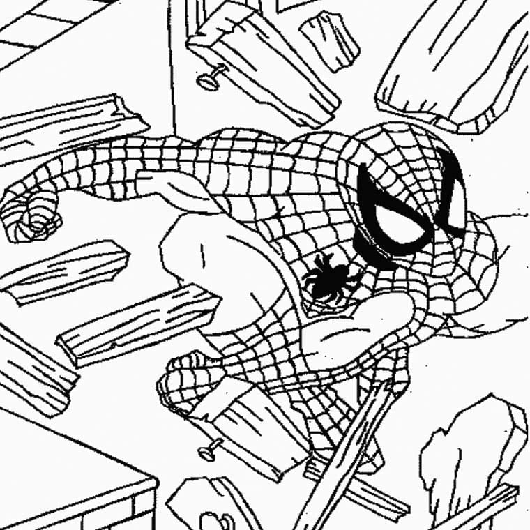 Spiderman Breaking Wall Coloring Game Spiderman Breaking Wall