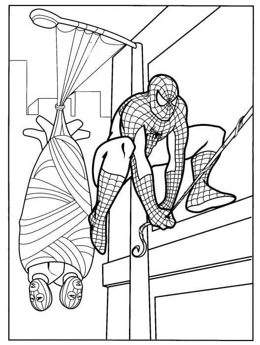Spiderman Catching Thief Coloring Game Spiderman Catching Thief