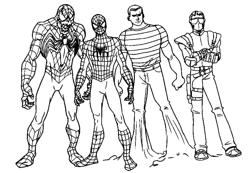 Spiderman and The Villains Coloring Game Spiderman and The Villains