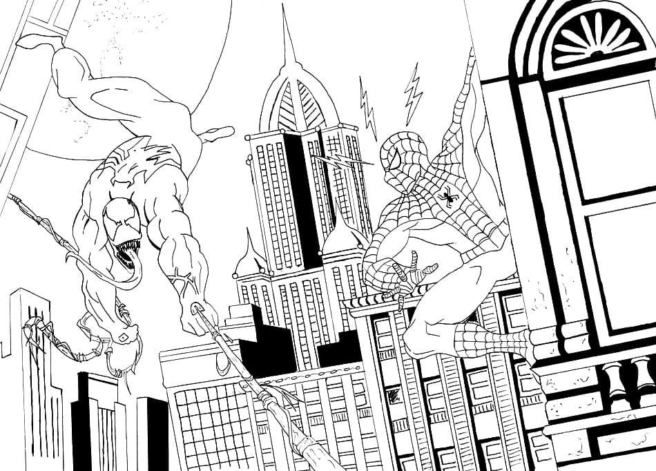 Venom caught Spiderman Coloring - Play Free Coloring Game Online