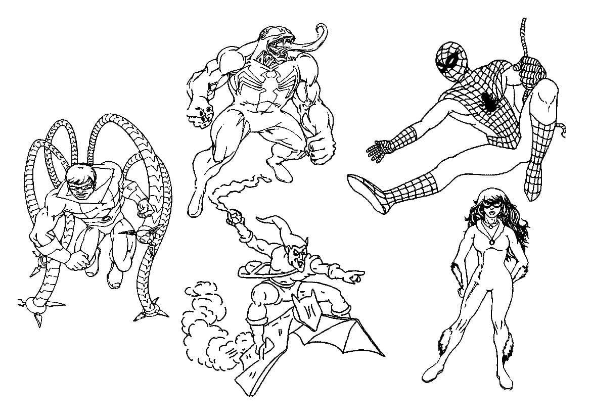 Spiderman and Villains Coloring Game Spiderman and Villains