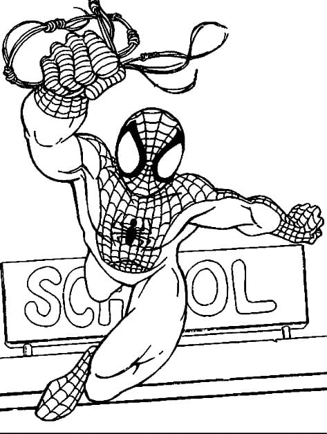Spiderman at School Coloring Game Spiderman at School