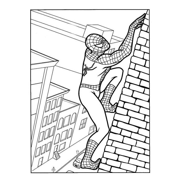 Spiderman on Wall Coloring Game Spiderman on Wall