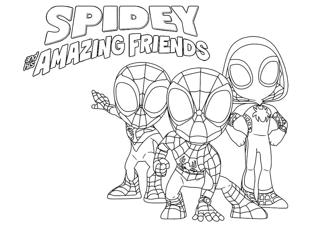 Spidey with His Friends Coloring Game Spidey with His Friends