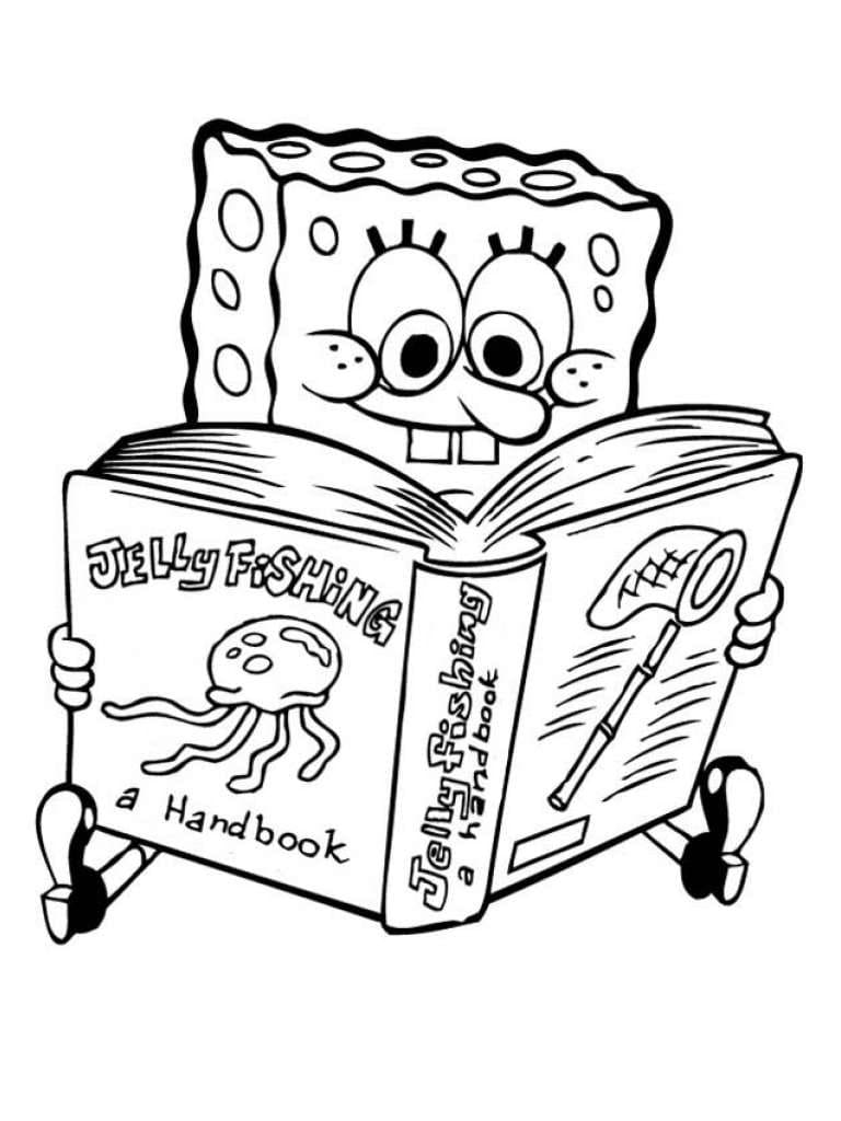 SpongeBob Reading Book Coloring Game SpongeBob Reading Book