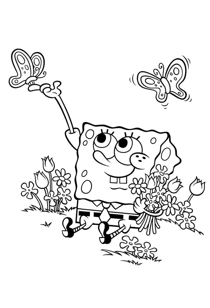 SpongeBob and Butterflies Coloring Game SpongeBob and Butterflies