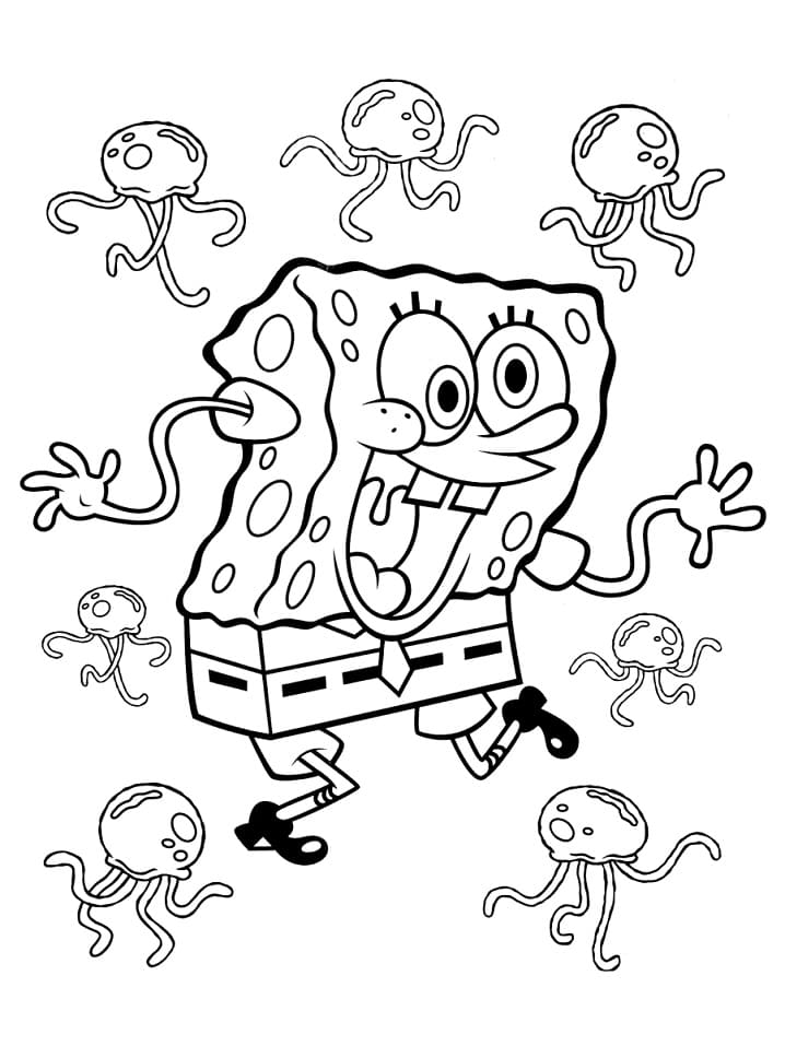 SpongeBob and Jellyfish Coloring Game SpongeBob and Jellyfish