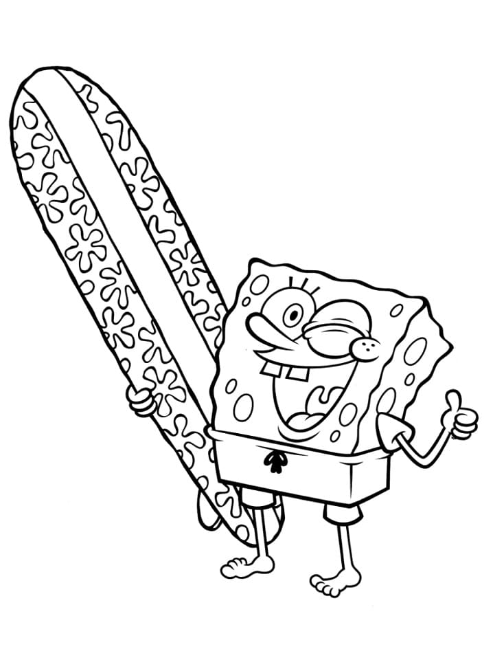SpongeBob and Surfboard Coloring Game SpongeBob and Surfboard