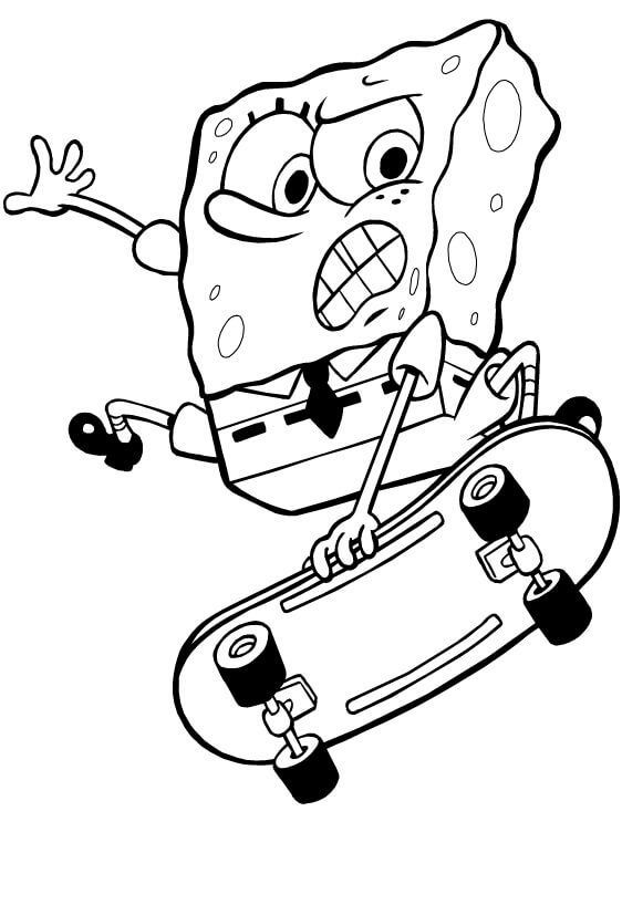 SpongeBob on Skateboard Coloring Game SpongeBob on Skateboard