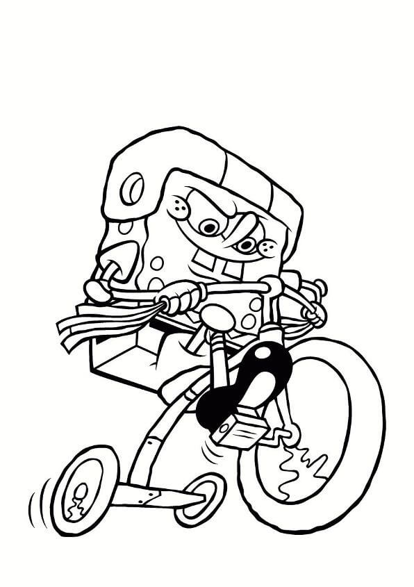 SpongeBob on Tricycle Coloring Game SpongeBob on Tricycle