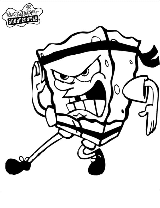 SpongeBob with Karate Coloring Game SpongeBob with Karate