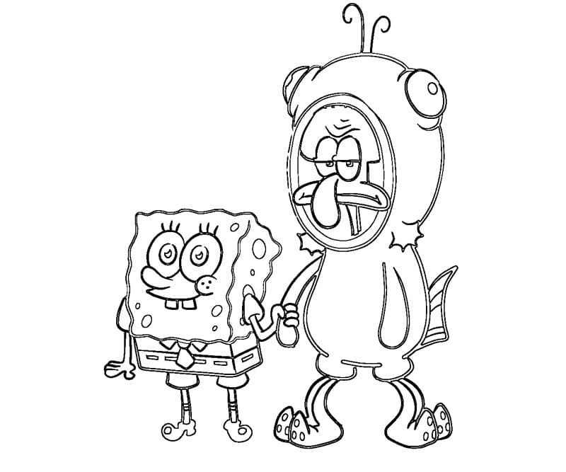 Spongebob with Squidward Coloring Game Spongebob with Squidward
