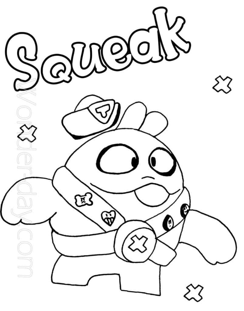 Squeak from Brawl Stars Coloring Game Squeak from Brawl Stars