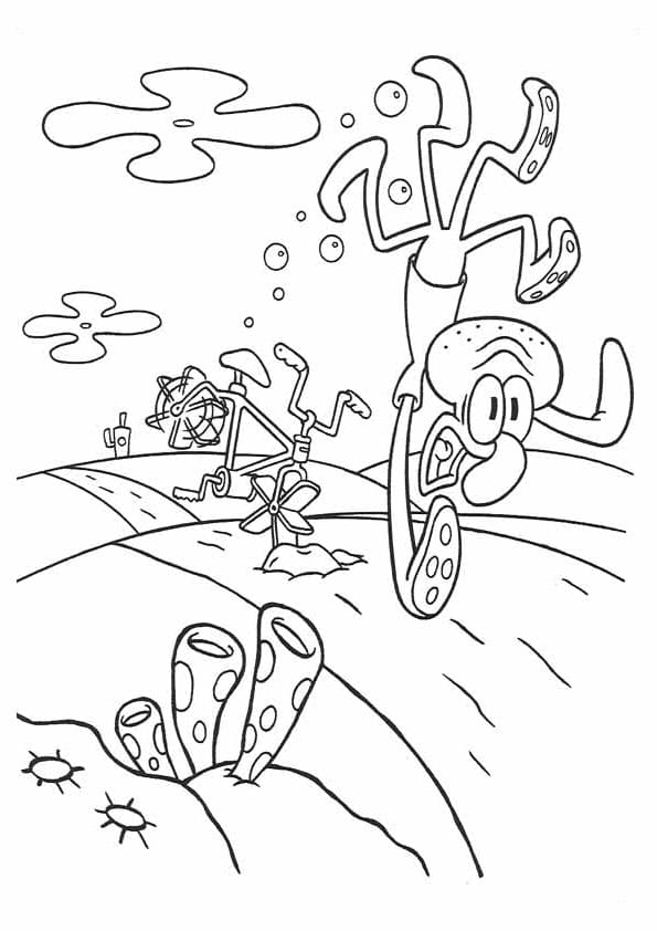 Squidward Falling Coloring Game Squidward Falling