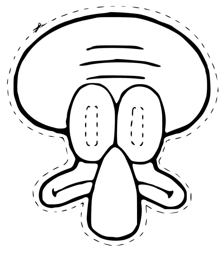 Squidward Mask Coloring Game Squidward Mask