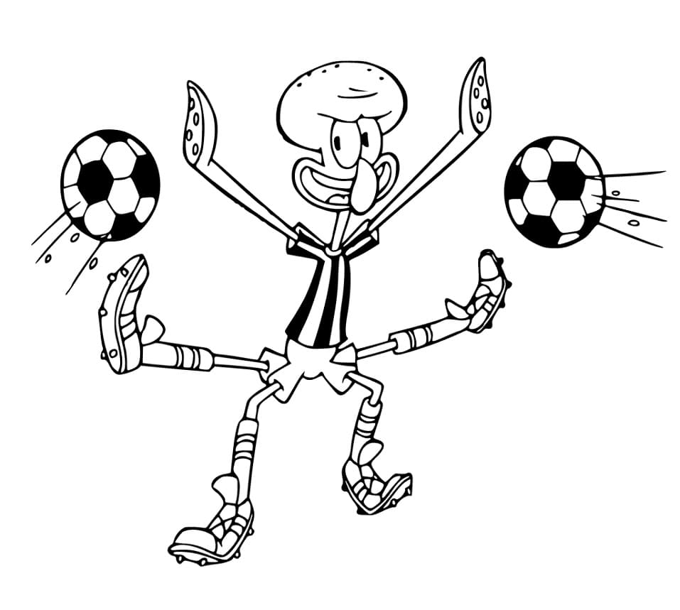 Squidward Playing Football Coloring Game Squidward Playing Football