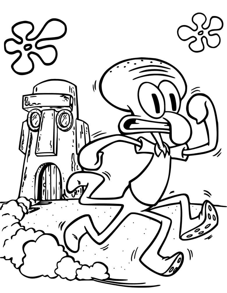 Squidward Running Coloring Game Squidward Running