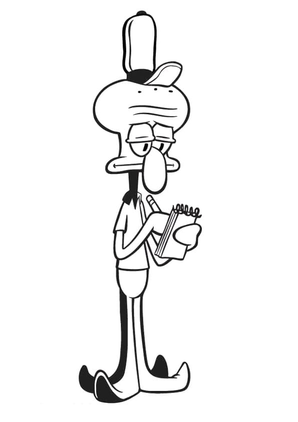 Squidward Working Coloring Game Squidward Working