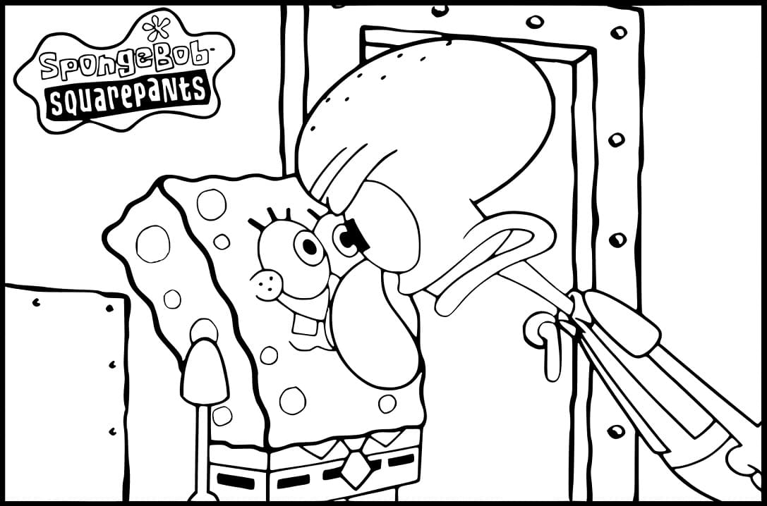 Squidward and Spongebob Coloring Game Squidward and Spongebob